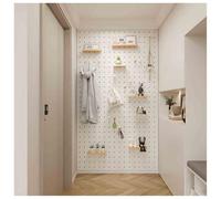 Générique Wall Mounted Pegboard Organizer Kit - 60x120 cm Natural Display Panels for Craft Storage, Ornament Showcase, and Home Organization Solutions