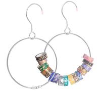 Générique Washi Tape Organizer, D-Shaped Stainless Steel Ring, Portable Hangable Holder, 2x Washi Tape Storage For Wreaths, Mesh, Keys, 10x5 Inches, Silver, 2 Pack, Easy To & Use