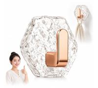 Générique Water Ripples Hexagonal Self Adhesive Hooks, Drill-Free Adhesive Wall Hooks for Bathroom Kitchen, Towel Key Robe Hooks, Gold Silver Home (Gold, 30PCS)
