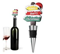 Générique Wine Bottle Corker - Classic Christmas Elements Reusable Beer, Wine Stopper, Bottle Caps for Glass, Beer Stopper, Sealing Covers for Soy Milk, Kitchen Bar, 4.33x1.57 inches