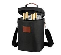 Générique Wine Cooler Bag - Leakproof Padded Portable 4 Bottle Cooler Bags | Wine Bottle Carrier for Picnics, Camping, Holiday, Travel, Christmas, Family Gatherings