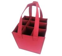 Générique Wine Tote - Felt 9 Bottle Carrier 24x24x28cm | Portable Leakproof Wine Bag, Travel Picnic Beverage Holder | Reusable Wines Storage Tote for Party Dinner Christmas Use