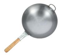Générique Wok de Cuisson Épaissi en Fer Manche en Bois, 1 Pièce