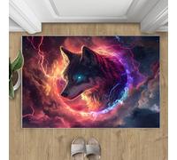 Générique Wolf Teppich Teppich 60 x 90 cm Petit Tapis Lavable Galaxy Teppichboden antidérapant pour Salon, entrée, Couloir, décoration d'intérieur