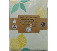 Générique Yves Laroche Paris Parure Housse de Couette Percale de Coton 100% 2 Personnes 220x240 cm + Drap Housse 160x200 + 4 Taies D'oreillers 63x63 et 50x70 6 Pieces