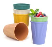 Générique ZephyrCraft Lot de 6 Gobelets Plastique Réutilisables 300ml - Incassables pour Café, Thé, Gobelet Enfant, Camping, Bureau (Sans BPA, Lavable Lave-Vaisselle, 6 Couleurs)