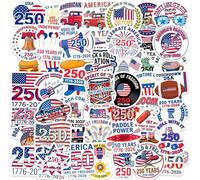 Generisch 1776-2026 Lot de 50 autocollants commémoratifs 1776-2026 | Autocollants patriotiques des 250 ans pour fenêtres, portes, cahiers, bouteilles d'eau, ordinateurs portables, enveloppes et