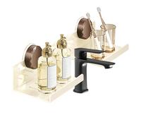 Generisch À propos du robinet de salle de bain - Montage mural - Organiseur adhésif en acier - Peu encombrant - Présentoir à parfum pour toi