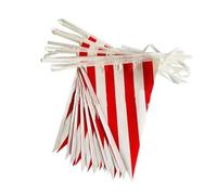 Generisch Accessoires de décoration de fête de cirque - Bannière triangulaire rouge et blanche - Pour fête d'anniversaire, tente de festival, ensemble de ballons avec drapeaux en papier - Motifs