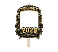 Generisch Année de remise de diplôme 2026 - Grande découpe personnalisée sur photo, classe 2026, présentoir en carton ondulé (blanc1, 20 cm)