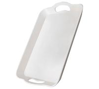Generisch Assiette de service rectangulaire avec poignées - Plateau de service antidérapant avec poignée pour brunch, salon, pique-nique, buffet, mariage