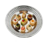 Generisch Assiette en acier inoxydable - Plateau de service avec polissage miroir - Vaisselle en acier inoxydable - Pour amis, étudiants, adultes, maison, cuisine, événement