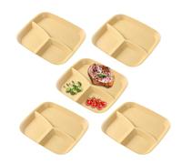 Generisch Assiettes divisées pour adultes | Plateau de service divisé à 3 compartiments - Lot de 5 assiettes divisées pour adultes, maison, cuisine, salade, riz, fromage, gâteau