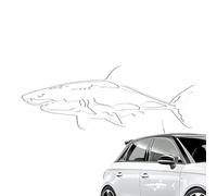 Generisch Autocollant de moto requin - Autocollant mural en forme d'animal de dessin animé - Résistant à la pluie - Pour ordinateur portable, camion, moto, mur, blanc brillant