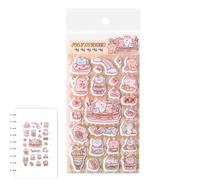 Generisch Autocollants 3D réutilisables en feutre, motifs animaux, autocollants amusants pour scrapbooking, maison, école, bricolage, scrapbooking, journal, étudiants, , cadeaux de fête