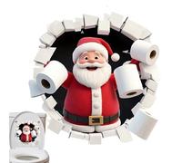 Generisch - Autocollants de Noël 3D en PVC - Stickers muraux avec motif Père Noël pour salle de bain - Pour douche, WC, carrelage, fenêtres, portes, maison, fête, Nouvel An