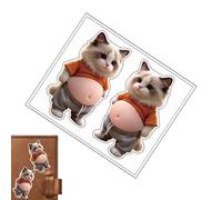 Generisch Autocollants en forme de chat - 3D Belly Cat - Pour bouteilles d'eau, planificateur - Pour téléphone portable, ordinateur, tablette, carnet, tasse, bagages, bricolage, et adultes