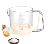 Generisch Batteur à crème pressé à la main avec échelle - Outil multifonction pour fouetter, mesurer et remuer - Ustensiles de cuisine pour la cuisson et la cuisson des fêtes