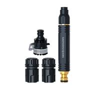 Generisch Bec de tuyau fusée noire | Pulvérisateur haute pression avec 3 modes réglables | Amélioré en épais | Arrosage du jardin, pelouse, lavage de voiture, bain pour animaux de compagnie |