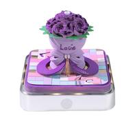Generisch Bloc-notes 3D - Calendrier 2026 - Roses - Calendrier 3D en papier - Carnet de notes sculpté - Avec éclairage LED et boîtier en acrylique - Pour bureau - Décoration de bureau