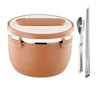 Generisch Boîte à déjeuner isotherme à plusieurs compartiments, solution de rangement étanche, 17,3 x 17,3 x 13,3 cm, ustensiles inclus, idéale pour la salade, le travail, l'école, les étudiants, le