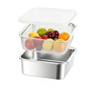 Generisch Boîte à déjeuner pour femme - Bols de préparation de repas en acier inoxydable - Récipient de rangement alimentaire avec couvercles pour salade de fruits, frites, maison, cuisine