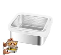 Generisch Boîte à déjeuner pour homme - Bol en acier inoxydable - Récipient alimentaire en métal avec couvercles - Pour salade de fruits, frites, maison, cuisine, garde-manger, réfrigérateur