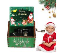 Generisch Boîte à musique rétro de Noël - Boîte à musique en bois sculptée à manivelle - Cadeau pour fille, amis de , Noël, anniversaire, Saint-Valentin