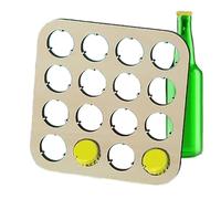 Generisch Boîte de rangement carrée pour bouteilles de bière - Dessous de verre - 16 compartiments - Plateau de rangement en bois pour la maison, le salon, la chambre à coucher, le bureau, le cadeau