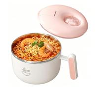 Generisch Bol à déjeuner - 1500 ml - En acier inoxydable - Grand bol portable avec couvercle - Pour bureau, travail, voyage, vacances, longs trajets, plein air, camping, randonnée, escalade, sport