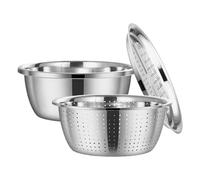 Generisch Bol hachoir en acier inoxydable, panier de vidange de lavage, évier multifonction avec râpe, accessoires de préparation de cuisine avec design robuste, outil de cuisine, salade, pâtisserie