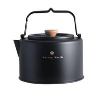 Generisch Bouilloire de camping - 1 l - En acier inoxydable - Avec évacuation de thé - Pour voyage, pique-nique, randonnée