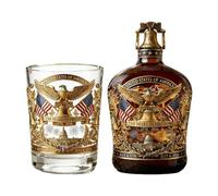Generisch Bouteille de whisky 250 ans d'Amérique, 350 ml 1776-2026 | Bouteille à liqueur pour le jour de l'indépendance, pour la journée des vétérans, le bar à la maison, la fête, les vacances, les