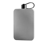 Generisch Bouteille d'eau plate pour - Gourde en acier inoxydable avec couvercle - 500 ml - Pour l'extérieur, le camping, le sport, les déplacements, la gym, la randonnée, les concerts, l'école