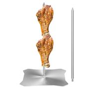 Generisch Brochette en acier inoxydable, support vertical à viande, grille de 30,5 cm avec base résistante à la chaleur, brochette robuste, support de four, support de kebab avec design rotatif