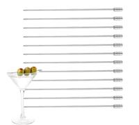 Generisch Brochettes à cocktail - En acier inoxydable argenté - Cure-dents décoratifs, pour boissons, bar, fête, buffet, rentrée scolaire, pâtisserie, remise de diplôme, vacances, verre, salade, sushi