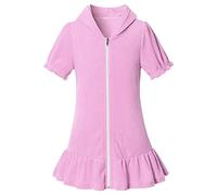 Generisch Calendrier de l'Avent pour enfant 10 ans fille à capuche zippée Terrys Coverups Natation Plage Cover Up Coton été Manches courtes Maillot de bain Peignoir Robe de plage avec arc-en-ciel