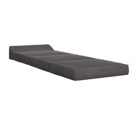 Generisch Canapé-lit pliant en velours gris foncé 200 x 70 x 10 cm | Matelas de canapé-lit pliable, design 2 en 1, rembourrage en mousse, housse en polyester avec fermeture éclair, amovible