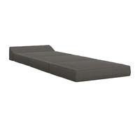 Generisch Canapé-lit pliant gris foncé 200 x 70 x 10 cm en velours côtelé | Matelas de sol pliable 2 en 1, rembourrage en mousse, housse amovible avec fermeture éclair, intérieur