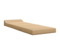 Generisch Canapé-lit pliant vert clair/gris 200 x 70 x 10 cm en velours | Convertible 2 en 1, rembourrage en mousse, housse en polyester, housse zippée amovible, matelas de sol, intérieur