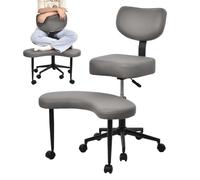 Generisch Chaise de bureau avec pieds croisés, pivotante à 360 °, ergonomique, chaise de bureau Criss Cross avec hauteur réglable, chaise de méditation TDAH avec support dorsal pour yoga et bureau à