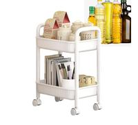 Generisch Chariot à roulettes avec roulettes, imperméable, antidérapant | Chariot multifonction à 2 niveaux, ergonomique pour la cuisine, la commode, séchage rapide pour la maison