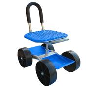 Generisch Chariot de jardin avec banc - Siège de travail robuste à roulettes réglable en hauteur pour le jardin, chaise de jardin avec panier de rangement et plateau à outils robuste pour jardiniers