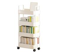 Generisch Chariot de rangement à roulettes - Chariot de rangement à roulettes - Chariot à livres à 3/4 étages avec poignée - Chariot de rangement multifonction mobile avec roues