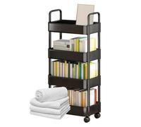 Generisch Chariot de rangement à roulettes | Chariot multi-usage sur roulettes | Chariot multifonction à 3/4 niveaux avec roues, chariot de rangement avec poignées