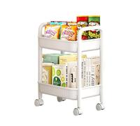 Generisch Chariot multi-usages - Chariot à 2 niveaux avec étagères antidérapantes, rangement pour articles de toilette, récipient à sauce, petits articles ménagers, chariot de cuisine portable