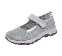 Generisch Chaussures de travail antidérapantes à enfiler pour femme - Chaussures de randonnée confortables avec semelle légère pour un usage quotidien, gris, 37 EU