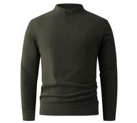 Generisch Chemise à col roulé à manches longues en polaire pour homme - Coupe droite - Manches longues - Couleur unie - Sous-vêtements thermiques - Col rond - Pull élastique à col roulé