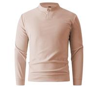 Generisch Chemise à col roulé à manches longues en polaire pour homme - Coupe droite - Manches longues - Couleur unie - Sous-vêtements thermiques - Col rond - Pull élastique à col roulé