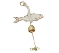 Generisch Cloche de course pour ouverture de porte, cloche en bois ton chaud pour ouverture de porte, motif poisson pour café, appartement, magasin, studio